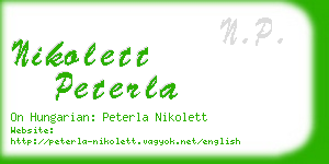 nikolett peterla business card